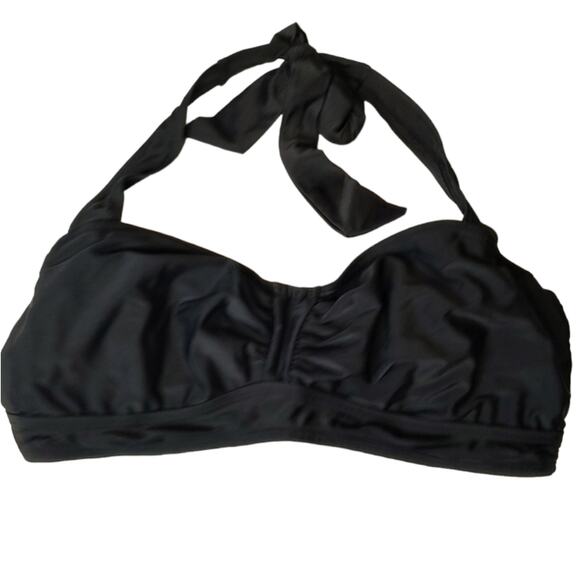 Athleta 'Sara' Halter Tie Bikini Swim Top in Black Size 36 D/DD - Picture 1 of 5